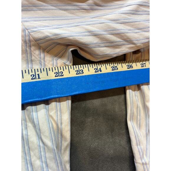 Ted Lapidus French Linen Button Dress Shirt Long Sleeve stripe 42-42 large - Picture 6 of 7
